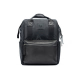 K0037AB | Waterproof Nylon Backpack/Full Grain Leather with Light Grain - Black Color - Polished Nickel Accessories. Dimensions: 27 x 39 x 19 cm - Packaging: Tnt bag-1
