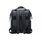 K0037AB | Waterproof Nylon Backpack/Full Grain Leather with Light Grain - Black Color - Polished Nickel Accessories. Dimensions: 27 x 39 x 19 cm - Packaging: Tnt bag-2