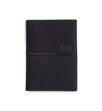 K10122AB | Document Holder + Passport Holder in Genuine Full-Grain Leather, Dollar Grain/Smooth. Color: Black. Closed Dimensions: 10 x 14 x 1 cm - Packaging: Rigid Gift Box with bottom/lid-0