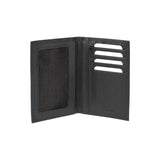 K10222AB | Document Holder + Passport in Genuine Full-Grain Leather, with a Light Grain. Black. Closed Dimensions: 10 x 14 x 1 cm - Packaging: Rigid Gift Box with Bottom/Lid-1