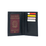 K10222AB | Document Holder + Passport in Genuine Full-Grain Leather, with a Light Grain. Black. Closed Dimensions: 10 x 14 x 1 cm - Packaging: Rigid Gift Box with Bottom/Lid-2
