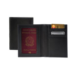 K10222AB | Document Holder + Passport in Genuine Full-Grain Leather, with a Light Grain. Black. Closed Dimensions: 10 x 14 x 1 cm - Packaging: Rigid Gift Box with Bottom/Lid-3