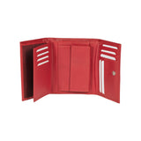 K10233VB | Women's wallet in genuine full-grain leather with a light grain. Color: Red. Closed dimensions: 14 x 10.5 x 2.5 cm. Packaging: Rigid gift box with bottom/lid-1