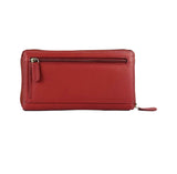 K10238VB | Women's wallet in genuine full-grain leather with a light grain. Color: Red. Closed dimensions: 18.5 x 10 x 2.5 cm. Packaging: Rigid gift box with bottom/lid-2
