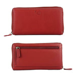 K10238VB | Women's wallet in genuine full-grain leather with a light grain. Color: Red. Closed dimensions: 18.5 x 10 x 2.5 cm. Packaging: Rigid gift box with bottom/lid-0