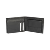 K10304AB | Men's Wallet in Genuine Full-Grain Leather, Dollar Grain. Black. Coin Pocket. Closed Dimensions: 12.5 x 9.3 x 1 cm. Packaging: Rigid Gift Box with bottom/lid-1