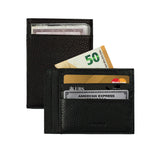 K10307AB | Document Holder/Card Holder RFID protection in genuine full-grain leather, dollar grain. Black color. Dimensions: 12 x 9 x 0.5 cm. Packaging: hard bottom/cover Gift Box-0