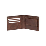 K10603BB | Men's Wallet in Genuine Full-Grain Leather, Milled. Dark Brown Color. Coin Pocket. Closed Dimensions: 12.5 x 9.3 x 1 cm. Packaging: Rigid Gift Box with bottom/lid-1