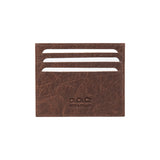 K10616BB | Genuine full-grain leather credit card holder, foxed. Dark Brown color. Large central pocket. Dimensions: 9.8 x 8 x 0.5 cm. Packaging: hard bottom/cover Gift Box-1