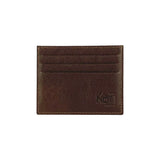 K10616BB | Genuine full-grain leather credit card holder, foxed. Dark Brown color. Large central pocket. Dimensions: 9.8 x 8 x 0.5 cm. Packaging: hard bottom/cover Gift Box-2