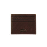 K10616BB | Genuine full-grain leather credit card holder, foxed. Dark Brown color. Large central pocket. Dimensions: 9.8 x 8 x 0.5 cm. Packaging: hard bottom/cover Gift Box-3