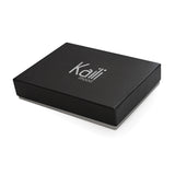 K10616BB | Genuine full-grain leather credit card holder, foxed. Dark Brown color. Large central pocket. Dimensions: 9.8 x 8 x 0.5 cm. Packaging: hard bottom/cover Gift Box-4