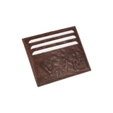 K10616BB | Genuine full-grain leather credit card holder, foxed. Dark Brown color. Large central pocket. Dimensions: 9.8 x 8 x 0.5 cm. Packaging: hard bottom/cover Gift Box-0