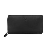 K10838AB | Women's Wallet in Saffiano Genuine Leather. Black color. 6 credit card slots. Size when closed: 18.5 x 10 x 2.5 cm. Packaging: hard bottom/cover Gift Box-0