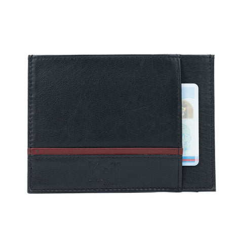 K10907AB | Genuine Leather Document/Credit Card Holder, Black-0