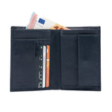 K11027DB | Men's Genuine Leather Wallet with Pocket, Blue-0
