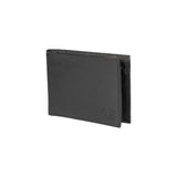 K11403AB | Men's wallet in genuine full-grain leather with a light grain. Black. Coin pocket. Closed dimensions: 12.5 x 9.3 x 1 cm. Packaging: Rigid gift box with bottom/lid-0