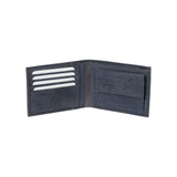 K12203DF | Men's wallet in genuine full-grain leather, Naked. Blue color. RFID protection. Size when closed: 12.5 x 9.5 x 2 cm. Packaging: gift box bottom/cover-1