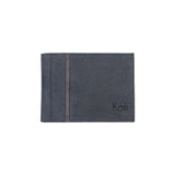 K12203DF | Men's wallet in genuine full-grain leather, Naked. Blue color. RFID protection. Size when closed: 12.5 x 9.5 x 2 cm. Packaging: gift box bottom/cover-2