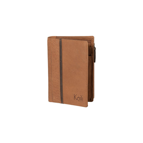 K12234UB | Women's Wallet in Genuine Full-Grain Naked Leather. Tan Color. RFID Protection. Closed Dimensions: 9.5 x 14 x 3 cm. Packaging: Gift box bottom/lid-0