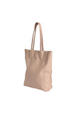 HOOPLA LEATHER OPEN TOP TOTE LIGHT PINK