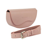RB1027AZ | Women's Rounded Crossbody Bag in Genuine Leather Made in Italy. Removable and adjustable leather shoulder strap. Polished Nickel Accessories - Antique Pink Color - Dimensions: 25 x 15 x 9 cm-0