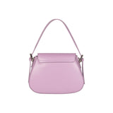 RB1030CI | EMMA Women's Shoulder Bag with Flap in Genuine Leather Made in Italy. Polished Silver Metal Accessories - Lilac Color - Dimensions: 24 x 18 x 9 + 14.5 cm (Handle Drop)-2
