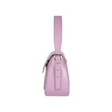 RB1030CI | EMMA Women's Shoulder Bag with Flap in Genuine Leather Made in Italy. Polished Silver Metal Accessories - Lilac Color - Dimensions: 24 x 18 x 9 + 14.5 cm (Handle Drop)-3