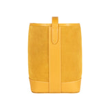 RB1031AR | BRENDA Women's Bucket Bag in Genuine Leather Made in Italy. Polished Gold Metal Accessories - Mustard Color - Dimensions: 25 x 23.5 x 17 cm-3