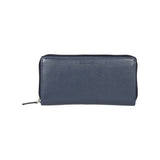 RB12080D | Women's wallet in genuine full-grain leather, with light grain. Blue color. RFID protection. Size: 20 x 10 x 2.5 cm. Packaging: gift box bottom/cover-2
