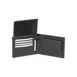 RB12104A | Men's Wallet in Genuine Full-Grain Leather, Dollar Grain/Light. Black. RFID Protection. Closed Dimensions: 12.5 x 9.5 x 2 cm. Packaging: Gift box bottom/lid-2