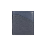 RB12113D | Vertical wallet in full-grain genuine leather, dollar grain/light. Color: Blue. RFID protection. Closed dimensions: 9.5 x 10 x 1 cm. Packaging: Gift box bottom/lid-2