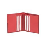 RB12113V | Vertical wallet in full-grain genuine leather, dollar grain/light. Color: Red. RFID protection. Closed dimensions: 9.5 x 10 x 1 cm. Packaging: Gift box bottom/lid-1