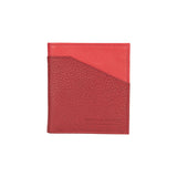 RB12113V | Vertical wallet in full-grain genuine leather, dollar grain/light. Color: Red. RFID protection. Closed dimensions: 9.5 x 10 x 1 cm. Packaging: Gift box bottom/lid-2