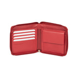RB12175V | Zip Around Wallet in Genuine Full-Grain Leather, Dollar Grain/Light. Color: Red. RFID Protection. Closed Dimensions: 11.5 x 10.5 x 2 cm. Packaging: Gift box with lid/bottom-1