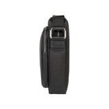 RB2002A | Nylon/Vera Leather Shoulder Bag, with light grain. Zipper closure and adjustable shoulder strap - Black color - Size: 15.5 x 21 x 7 cm. Packaging: Non-Woven Fabric Bag-2