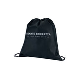 RB2002A | Nylon/Vera Leather Shoulder Bag, with light grain. Zipper closure and adjustable shoulder strap - Black color - Size: 15.5 x 21 x 7 cm. Packaging: Non-Woven Fabric Bag-3