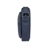 RB2002D | Nylon/Genuine Leather Shoulder Bag with a light grain. Zip closure and adjustable shoulder strap. Color: Blue. Dimensions: 15.5 x 21 x 7 cm. Packaging: Non-woven fabric bag.-2