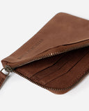 STITCH & HIDE LEATHER HENDRIX ZIP WALLET CAFE BROWN