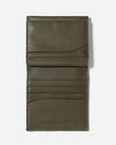 STITCH & HIDE LEATHER HUDSON WALLET SNAP BUTTON OLIVE GREEN
