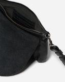 STITCH & HIDE LEATHER SYDNEY CLUTCH - FREE WALLET POUCH BLACK