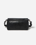 STITCH & HIDE LEATHER SYDNEY CLUTCH - FREE WALLET POUCH BLACK