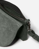 STITCH & HIDE LEATHER SYDNEY CLUTCH - FREE WALLET POUCH PETROL