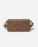 STITCH & HIDE LEATHER SYDNEY CLUTCH - FREE WALLET POUCH TAUPE