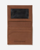STITCH & HIDE LEATHER TIM CARD HOLDER CAFE BROWN