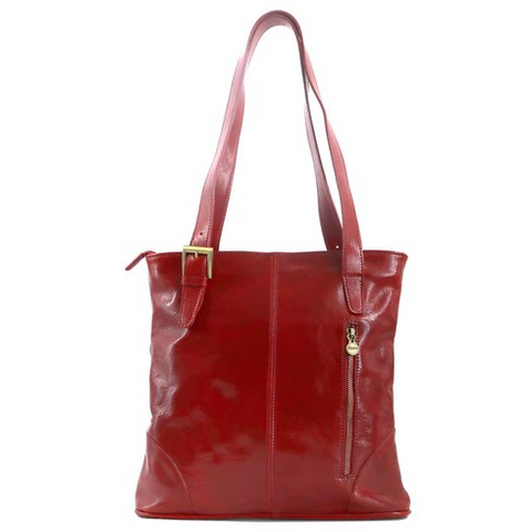 Floto Leather Tavoli Tote Shoulder Bag Red