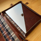 Floto Leather Venezia Laptop Case Briefcase Tobacco Brown