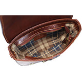 Floto Leather Cavalla Shoulder Crossbody Saddle Bag Vecchio Brown