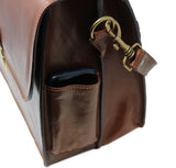Floto Leather Duomo Briefcase Olive Honey Brown
