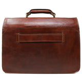 Floto Leather Duomo Briefcase Olive Honey Brown